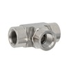 Metalwork 304 Stainless Steel Pipe Fitting, Forged Tee, 1/2" NPT