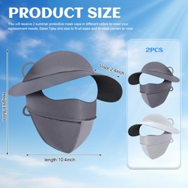 Geyoga 2 Pcs Full Face Sun Protection Face Cover Hat 2-in-1 Mask Hat Breathable Full Head Mask Cap Sun Protection Waterproof for Women Summer Cycling Outdoor Wear