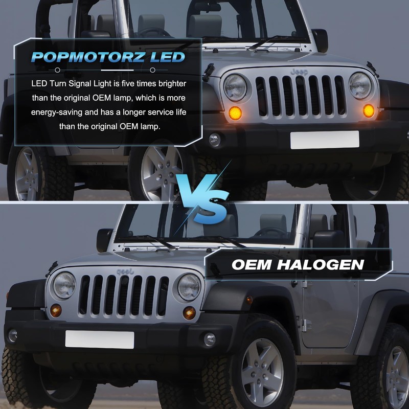 POPMOTORZ LED Front Side Indicator Indicator for J-eep Wrangler JK