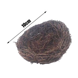 4 Pcs Rattan Rustic Bird Nests Simulation Twig Bird Houses Festival Rattan Nest Decorations for Birds and Small Furry Animals, Brown