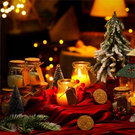 MTLEE 24 Pcs Jars Candle Scented Candle Gift Natural Wax Candles with DIY Tag Cards for Thanksgiving Christmas Wedding Baby Shower Party Favors Home Decor(Christmas Tree/Cookies/eve/Spice)