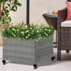 LEWIS&WAYNE Outdoor Umbrella Base with Fillable Planter Box Heavy Duty