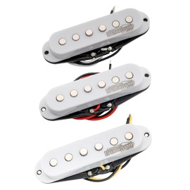 Wilkinson Vintage 60's Staggered Ceramic Guitar Single Pickup PU for Stratoelectric Guitar, White (Set of 3)