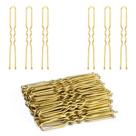 U Shaped Hair Pins, IKOCO 2.4inch Bun Hair Pins for Women with Storage Box, Gold