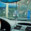 Crystal Flower Rear View Mirror Pendant Car Hanging Ornament Lucky