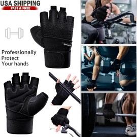 perf_essential Workout Gloves Gym Pull ups Workout with Wrist Support Women Men M - XL - Size - M