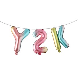 Y2K Pink Party Balloons for Girls - Early 2000s Themed Birthday Party Decoration Set with Rainbow Balloons