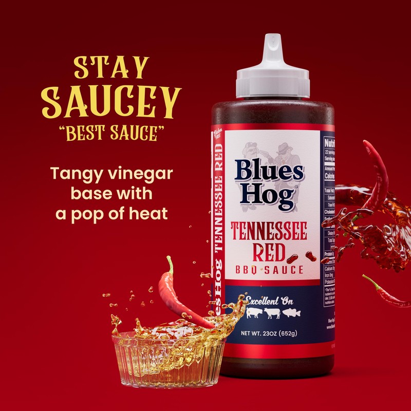 Blues Hog Tennessee Red Barbeque Sauce, Tangy Vinegar & Pepper