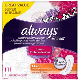 Always Discreet, Incontinence Liners, Very Light, Long Length, 111 Count, 111 Count
