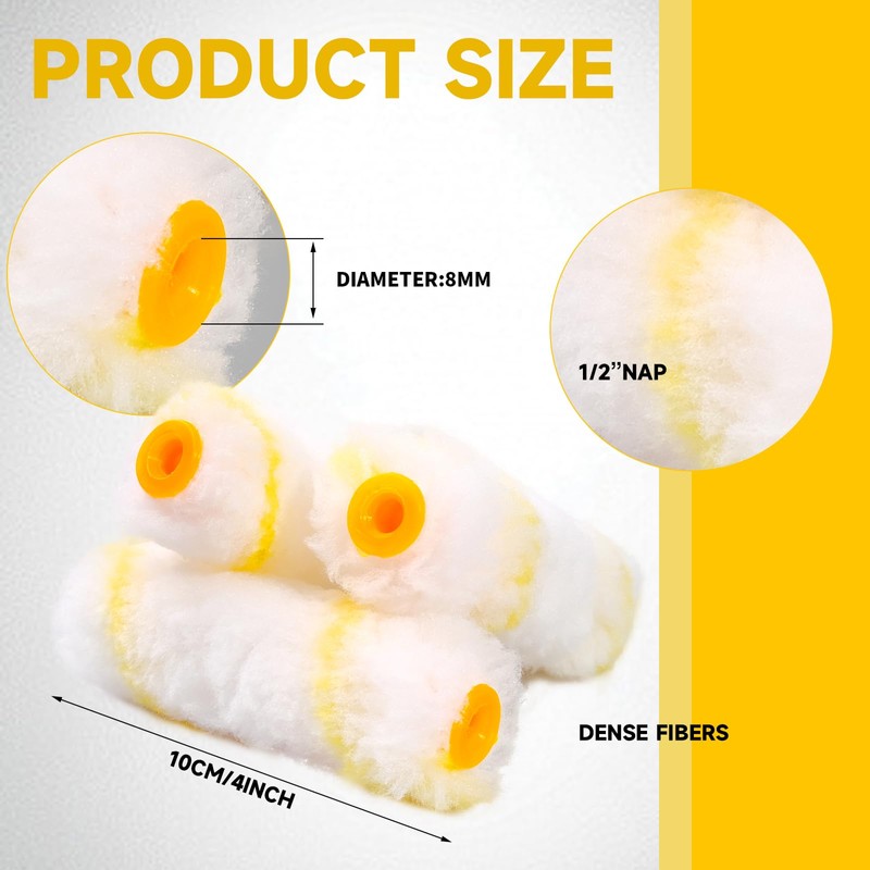 CONEHOY 600 Pcs 4 Inch Paint Roller Covers Mini Paint