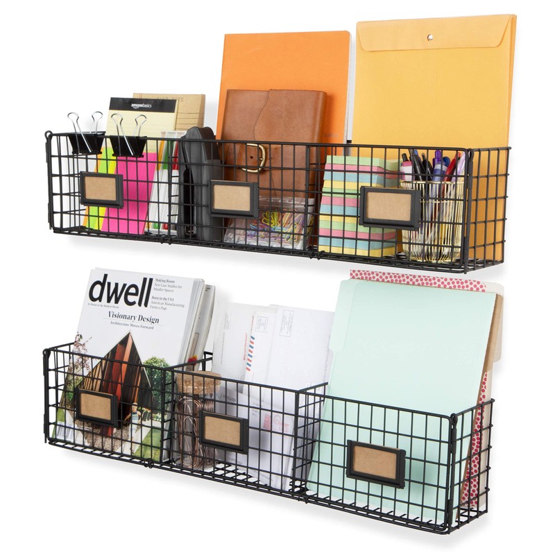 Wall35 Amalfi Hanging File Folders Office Desk Organizer Wall Mount