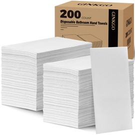 GINKGO 200 Pack Disposable Linen-Feel Guest Hand Towels