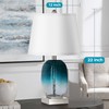 Table Lamp Set of 2 Touch Control, Modern Coastal Teal