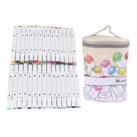 Dual Tip Markers 30 Colors Safe Portable Paint Markers for Rock Canvas Wood Plastic Fabric Painting