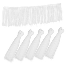 VILLFUL 6 Pack 15cm DIY Doll Wigs Straight Hair Heat Resistant Silk Extensions White Long Lasting Lifelike