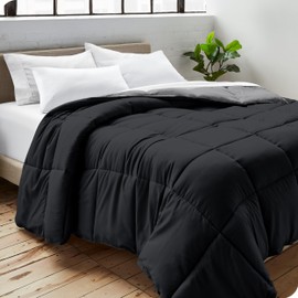 Bare Home Oversized Queen Comforter - Reversible Colors - Goose Down Alternative - Ultra-Soft - Premium 1800 Series - All Season Warmth - Bedding Comforter (Oversized Queen, Black/Grey)