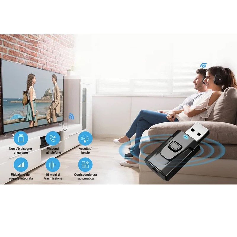 USB Bluetooth para Auto,Plug and Play Receptor Bluetooth Audio USB