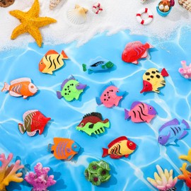 LHSYFBZ 72Pcs Plastic Fish Toys, Tropical Fish, Mini Plastic Fish, Toy Fish Set for Children's Party Supplies and Decoration