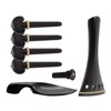 4/4 Violin Accessory Parts Set Ebony with Tailpiece Chin Rest