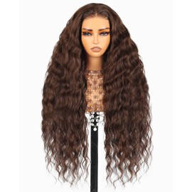 Arabella 5x6 Chocolate Brown Lace Front Wig Human Hair 210% Density Glueless Wigs Human Hair Pre Plucked with Natural Hairline 12A Glueless Curly Wigs Human Hair for Women (20inch, Natural Curly)
