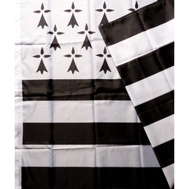 Breton Flag 3x5ft (Gwen ha du) Made of High Quality Polyester