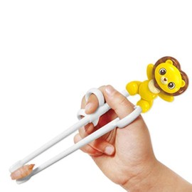 Edison Friends Edison Friends Chopsticks, Training Chopsticks, Learning, Beginner, Brain Training, Practice, Korean Food, Japanese Sushi, 1 Step to Learn Chopstick, Right Handed - Made in Korea (Lion)