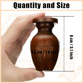 Chunful Small Keepsake Cremation Urn for Human Ashes 3.15 Inch Mini Urn with Wood Grain Finish Mini Funeral Urn for Pet or Human Ashes, Decorative Tiny Wooden Memorial Ashes Container(Brown)