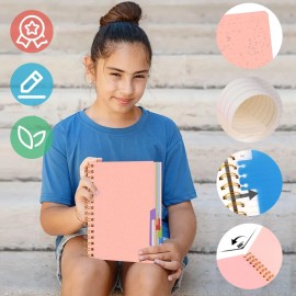 Koogel Notebook with DividersA5 Spiral Notebook with Tabs Journals for Women with 200