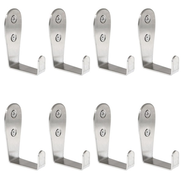 Lind Kitchen 8PCS Brushed Stainless Steel Double Hole Single Hook