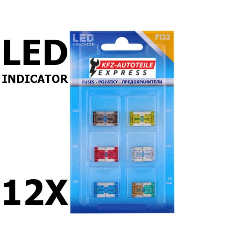LED Status Micro Low Profile LP Car Mini Fuses, FLL,