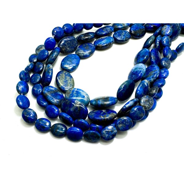 Perfect Gems Natural Blue Lapis lazuli Smooth Flat Oval Gemstone