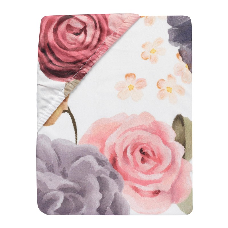 Lambs & Ivy Secret Garden Floral Cotton Baby Fitted Crib