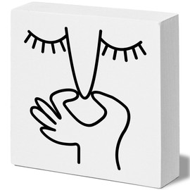 FUQWZ Funny Bathroom Decor, Minimalist Pinch Nose Wooden Box Sign, Funny House Decor For Bathroom Toilet Washing Basin Shelf Table, Farmhouse Rustic Home Decor. (052)