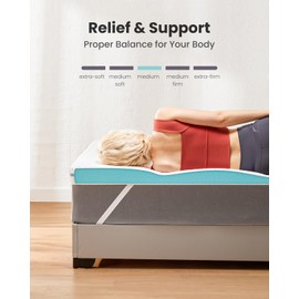 Dreamsmith Twin Mattress Topper - 3 Inch Cooling Gel Memory Foam Mattress Pad for Pressure Relief, Bed Topper with Removable Washable Soft Cover Non-Slip, CertiPUR-US & Oeko-Tex Certified