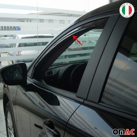 OMAC Window Visor Vent Rain Guard Deflector for Mazda CX-5 2013-2016 Black Smoke 2 Pcs