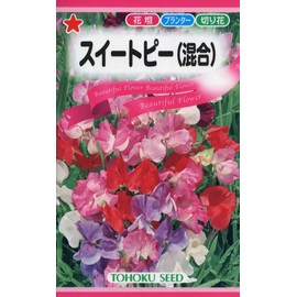 Tohok Co., Ltd. Sweet Pea 00350 Mixed Red, Peach, White, etc