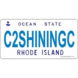 Design It Yourself Custom Rhode Island Plate #2. Free Personalization on Plate