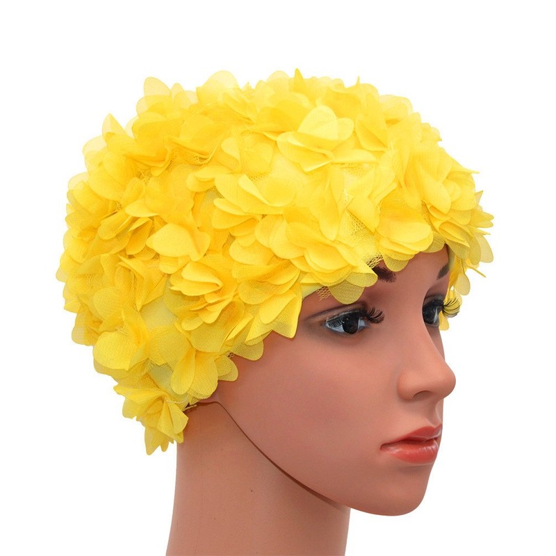 Medifier Lace Vintage Swim cap Floral Petal Retro Style Bathing