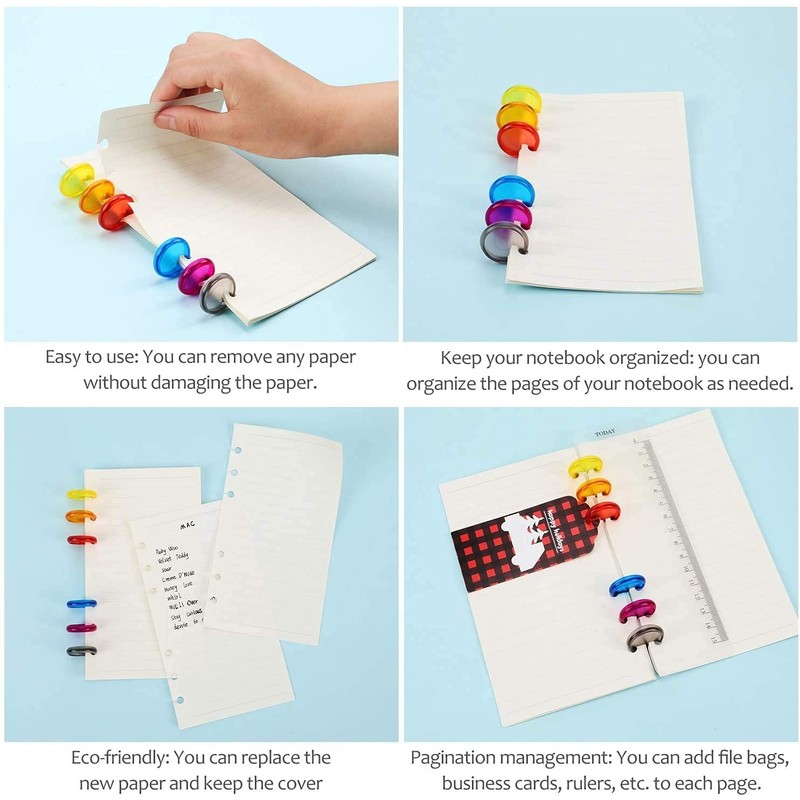 YANGWEN 90 Pieces 24 mm Plastic Book Binder Discbound Expansion
