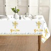 Lianxuia 3Pcs God Bless Baptism Tablecloth, 54 x 108 Inch