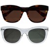 OPULIZE BIG Sunglasses - Bold Fashion Frame - Brown/Green Tinted