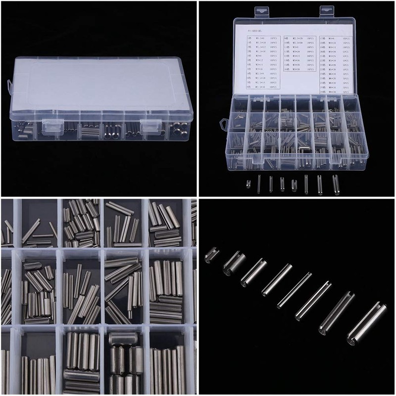280 Pieces Spring Pins, Stainless Steel Spring Tension Pins Set