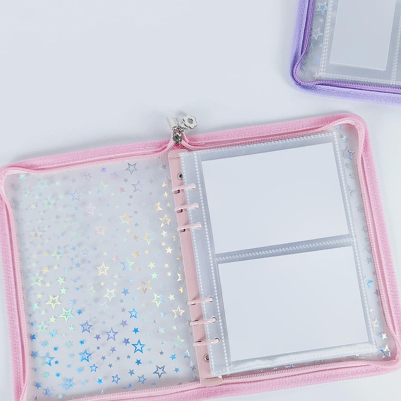 Sealing Notebook, Transparent A5, Storage Binder, 6 Holes, 4 Pockets,