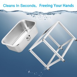 Stainless Steel Elevated Dog Water Bowl with Stand for Large Dogs, High Capacity Metal Dog Food Bowls, Dog Food and Water Bowls for Large, X-Large, and Big Dogs 1.25 Gallons