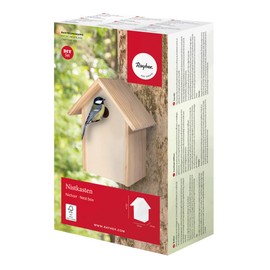 Rayher 70053505 Nesting Box Kit Wood FSC Certified 19 x 14 x 25 cm Small Bird House for Painting Natural