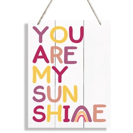 Wooden Sun Room Hanging Decoration, You Are My Sunshine Wall Decoration, Colorful Bedroom Wall Art Decor, Playroom Decor For Little Boy And Girl Bedroom, Classroom Nursery Children Decoration 06