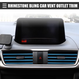 X AUTOHAUX Car Vent Outlet Trims, Insert Strip Line, 16.4ft, Blue, 1 Set