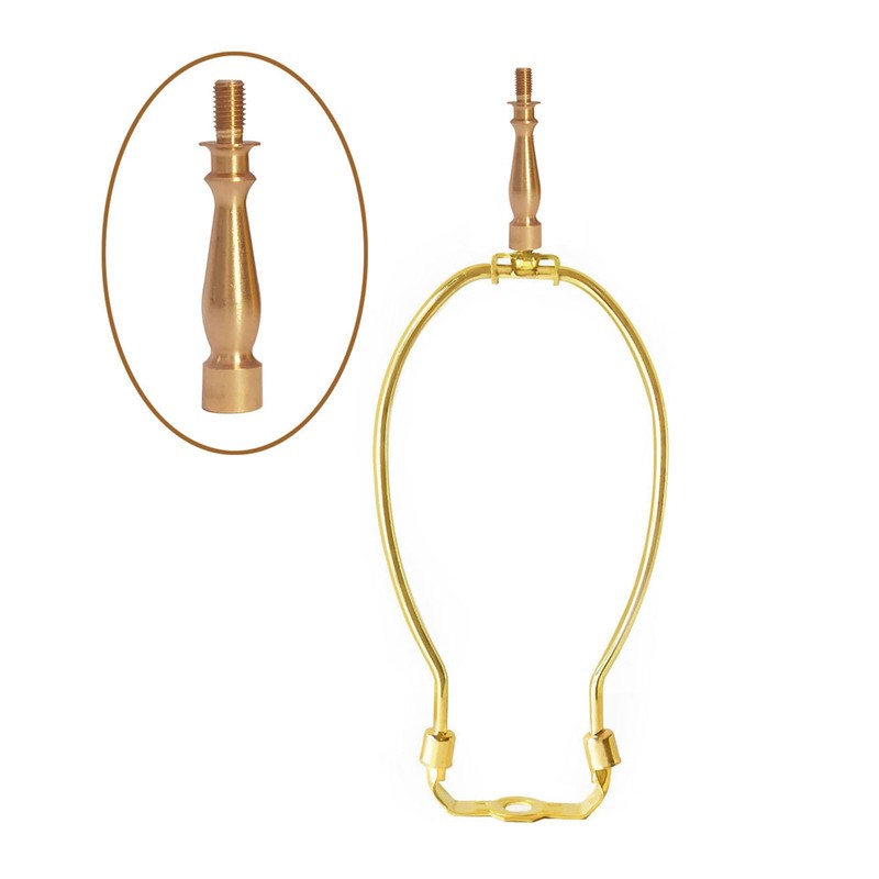 2 pcs 2" Turned Solid Brass Lamp Shade Risers for