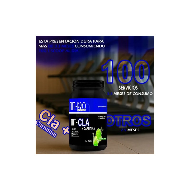 Cla + Carnitina Suplemento Alimenticio 1kg Nit-pro 100servis