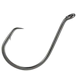 Alwonder 100 Pack Circle Hook Live Bait Hook Black Nickel Sharp Offset Wide Gap Surf Fishing Catfish Bass Bluegill Tuna Freshwater Saltwater #1